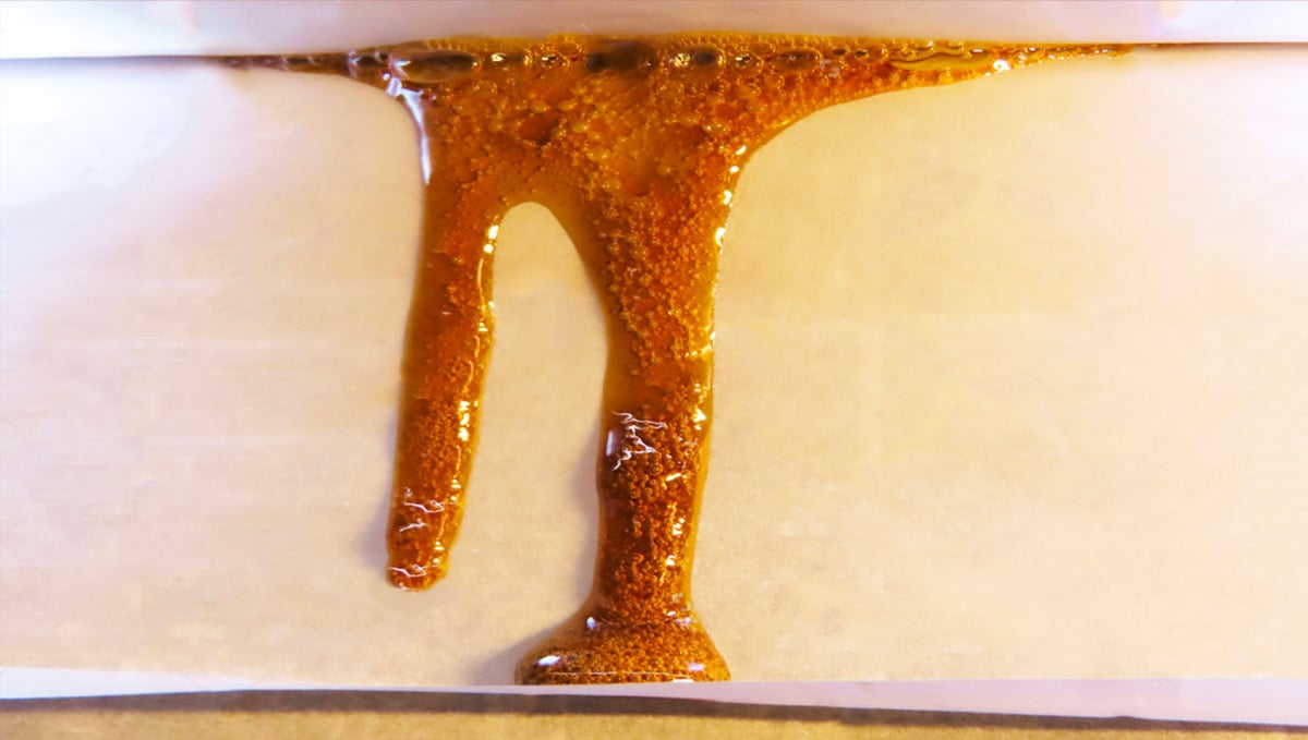 Cannabis Concentrates: Rosin pouring out