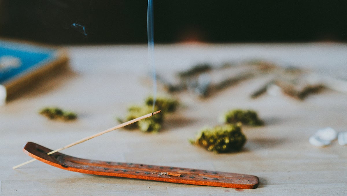 Light some candles or incense to get rid of weed smell.
