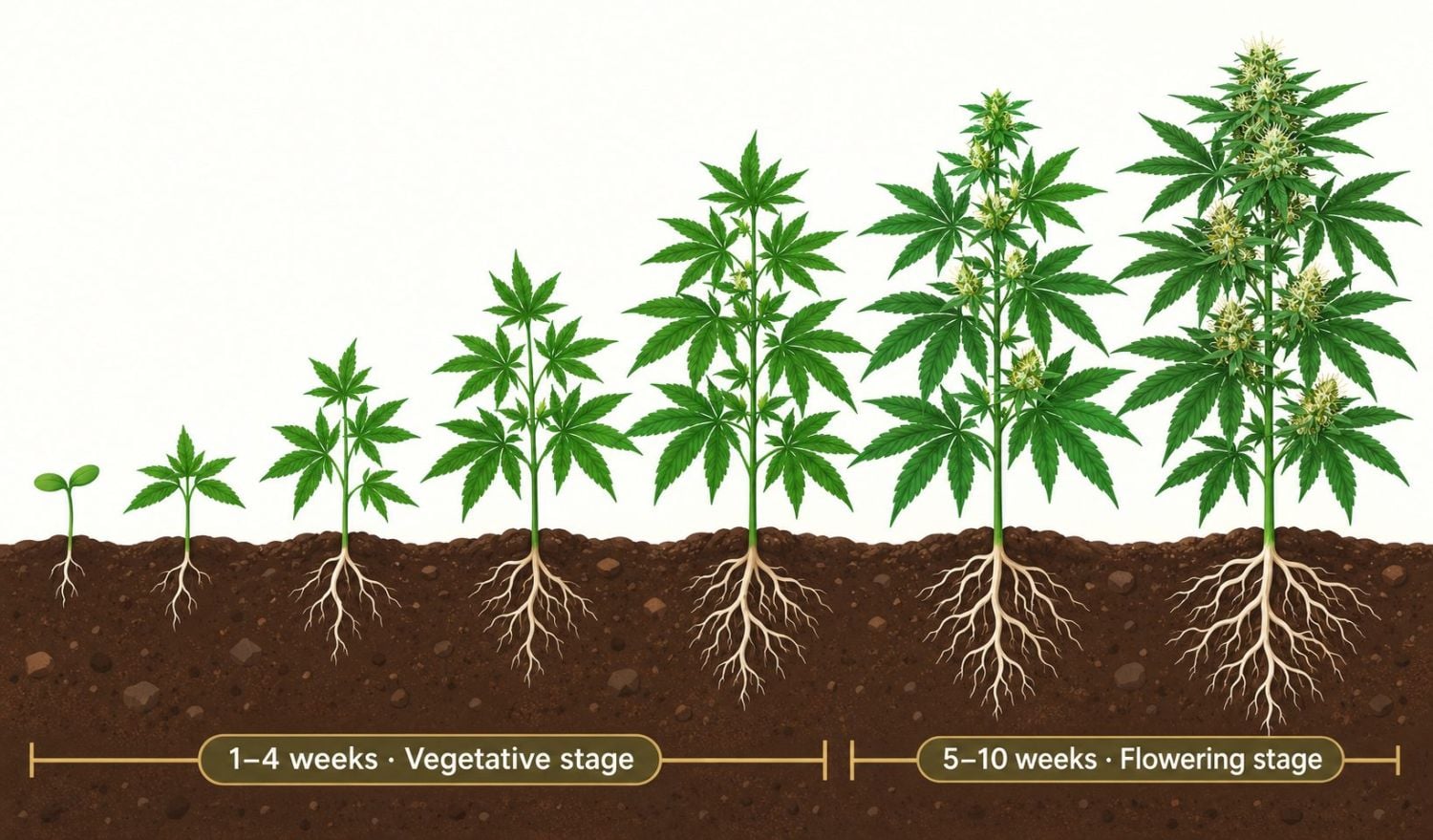 Kako prepoznati kada autoflower cveta: vegetativna faza