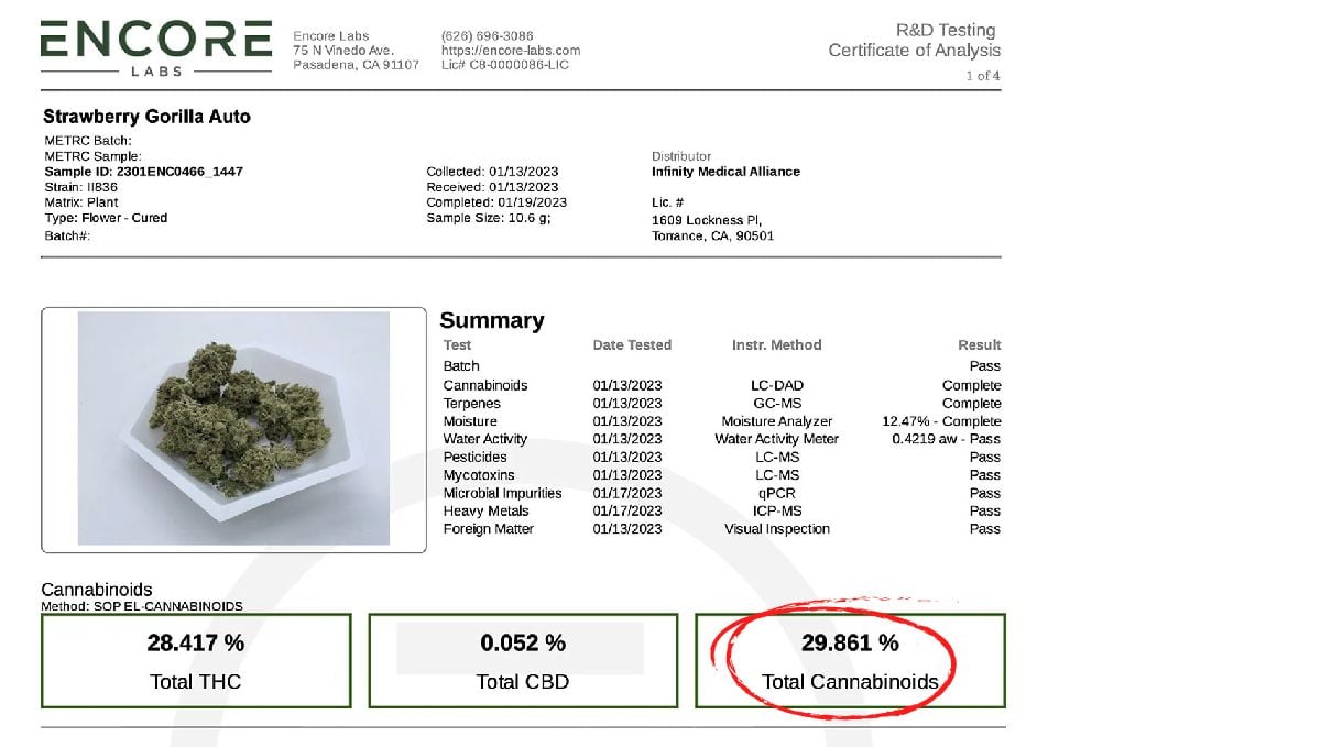 Lab test of Strawberry Gorilla Auto Lab test of Strawberry Gorilla Auto