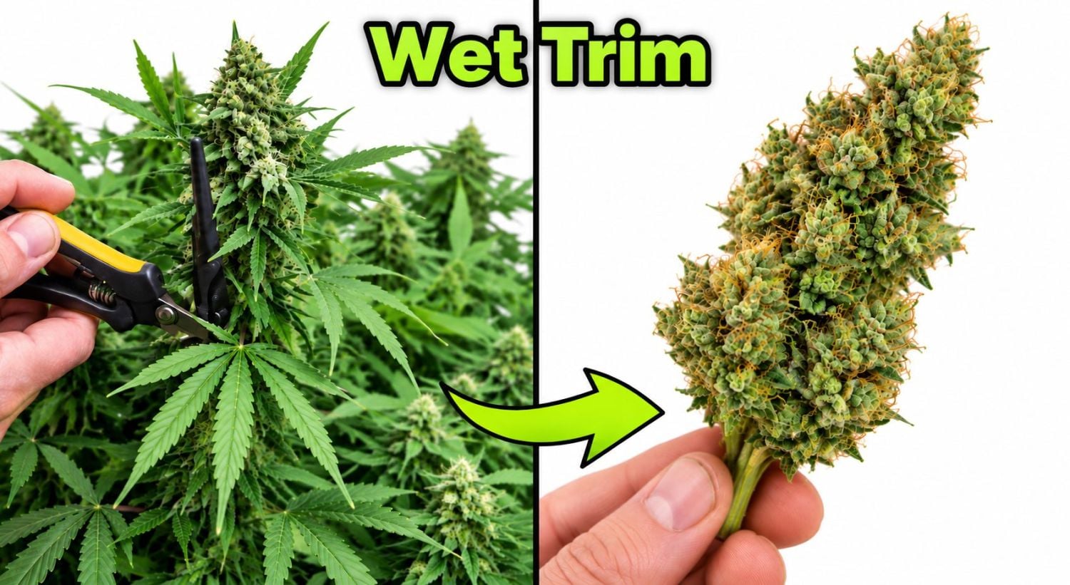 Trimming Guide: Wet trimming Cannabis plant