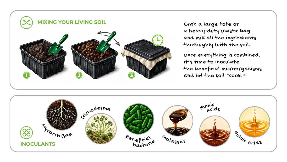 Mixing your living soil