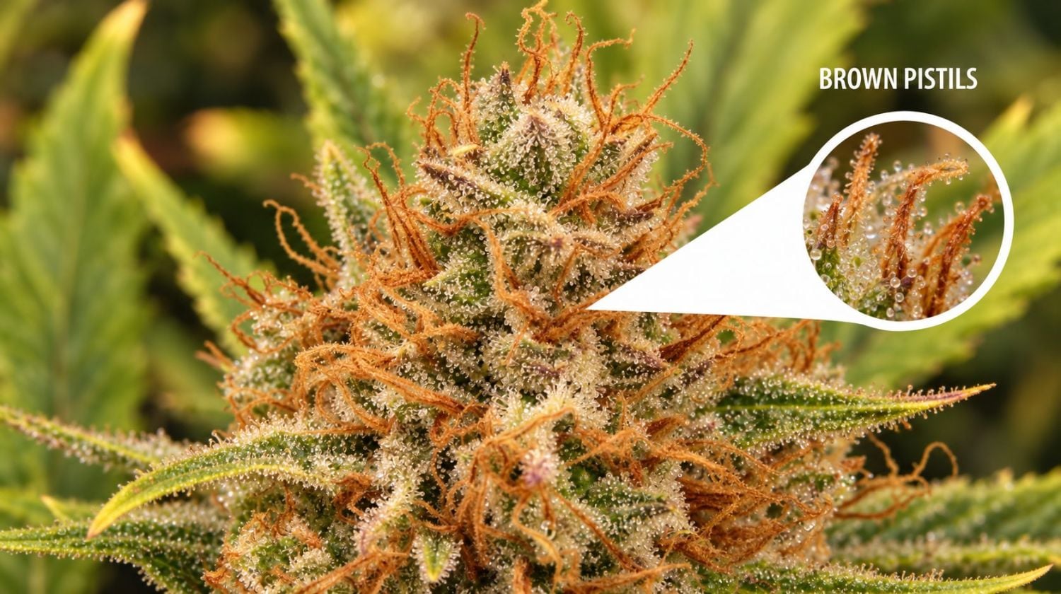 Cosecha de tu Cannabis Autofloreciente: estigmas marrones