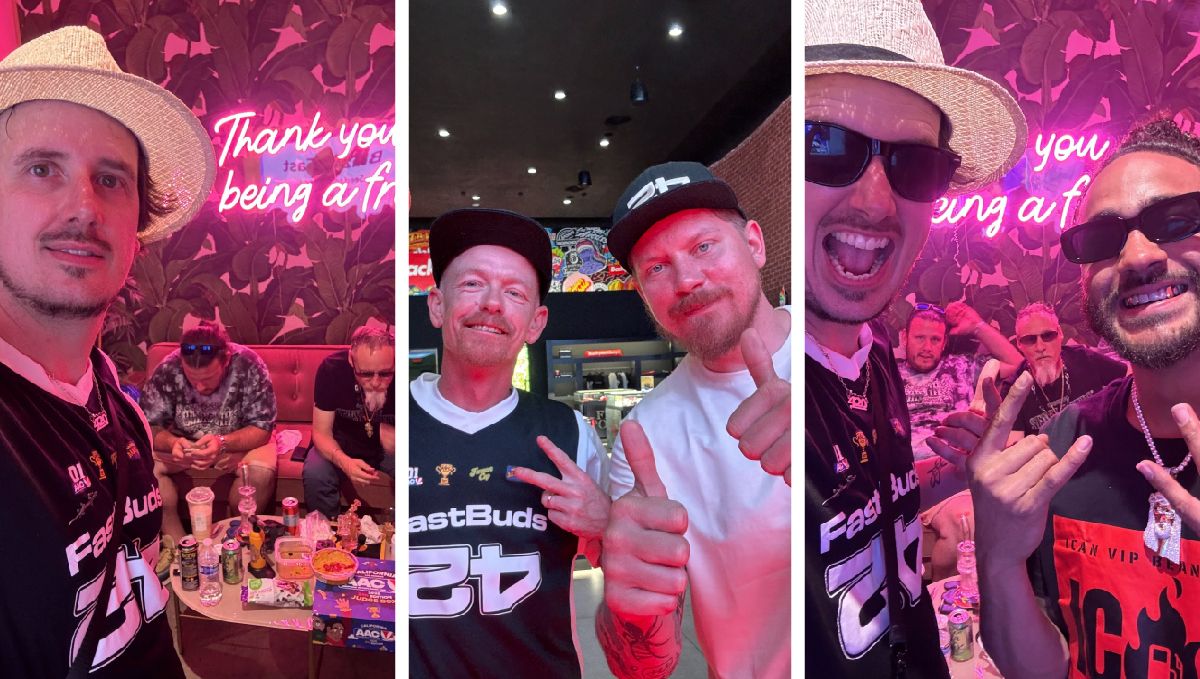 Meeting friends and supporters.