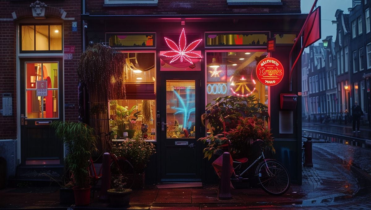 Weed in the Netherlands: Cannabis Legal Status Guide: A cannabis shop window Weed in the Netherlands: Cannabis Legal Status Guide: A cannabis shop window