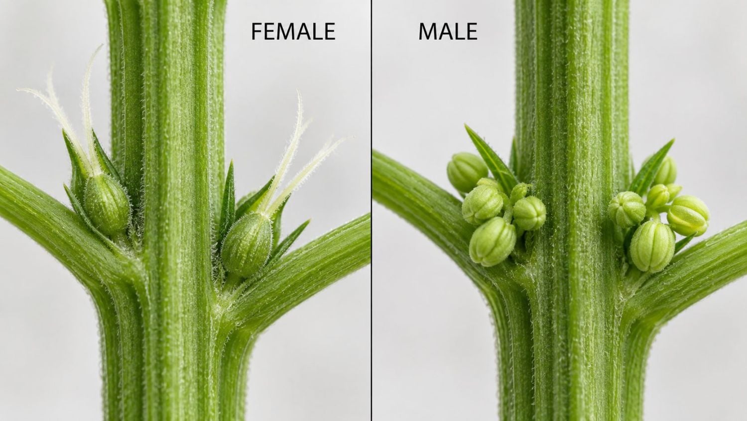 Dein Leitfaden zur Cannabisblüte: Weibliche vs. männliche Cannabispflanze