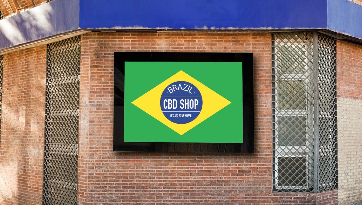 Weed in Brazil: Cannabis Legal Status Guide: An AI-generated image of a CBD-shop storefront
