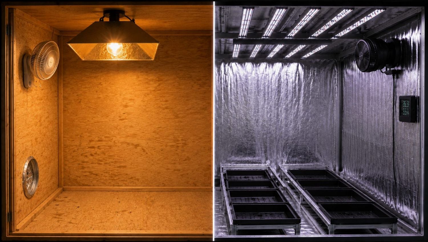 Carpa de cultivo interior: comprada vs casera