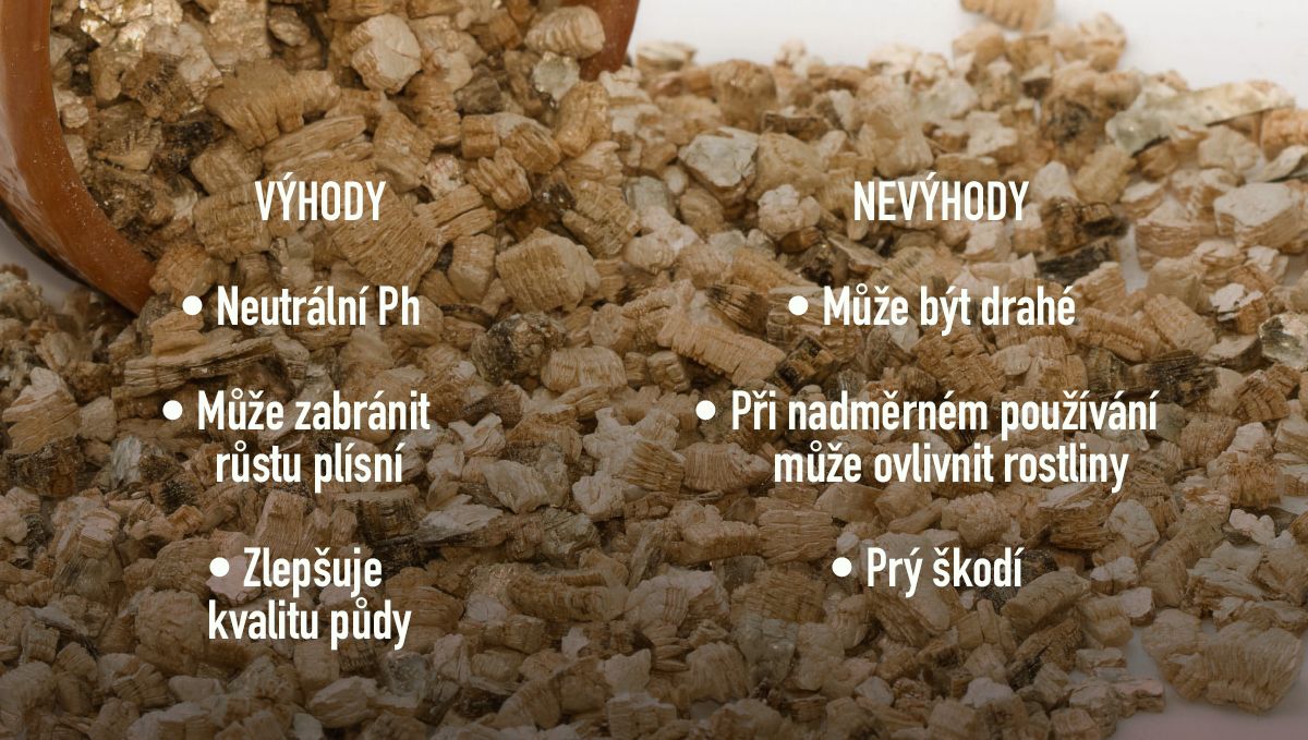 Výhody a nevýhody přidávání vermikulitu do půdy