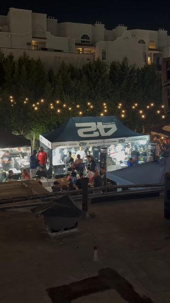 FB booth filmed with crowd